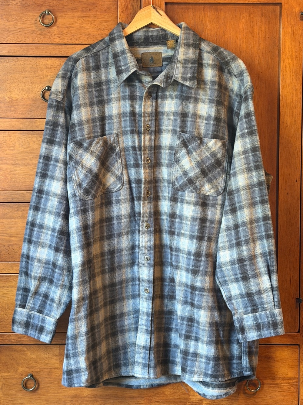 St John’s Bay Vintage Heavy Flannel 3XLT Blue Gray